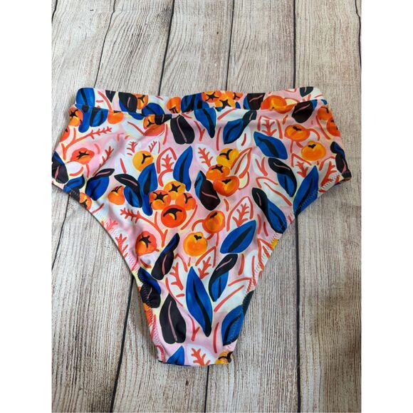 Anthro Solid and Striped The Cora Bottom in Orange Tree Print Size S - Picture 7 of 10